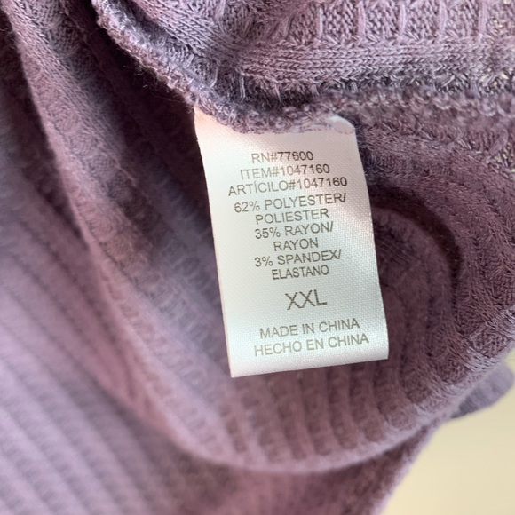 Chaser long sleeve purple waffle knit top - Picture 6 of 6